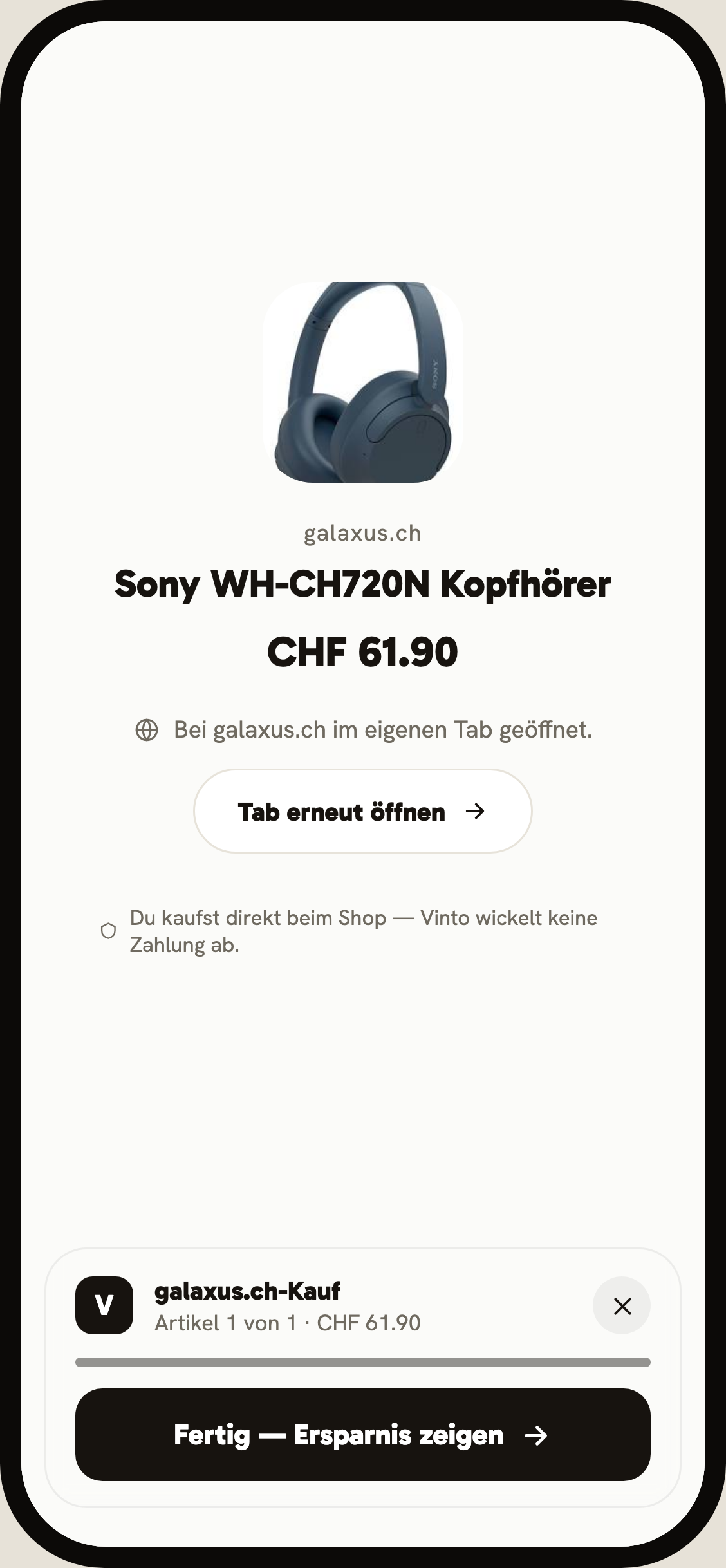 Guided buy handoff